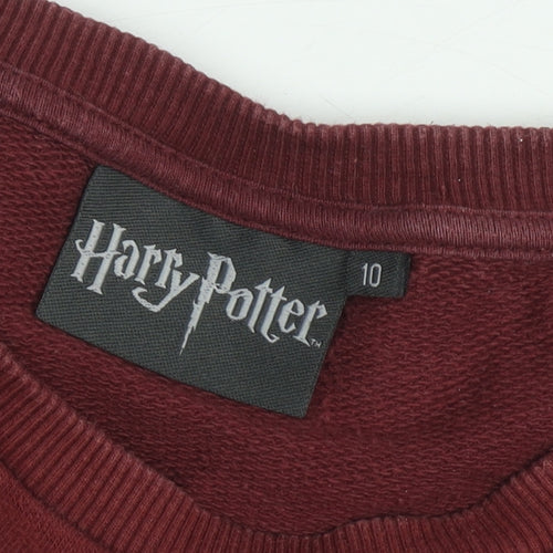 Harry Potter Women's Red Sweatshirt Size 10 Logo Graphic