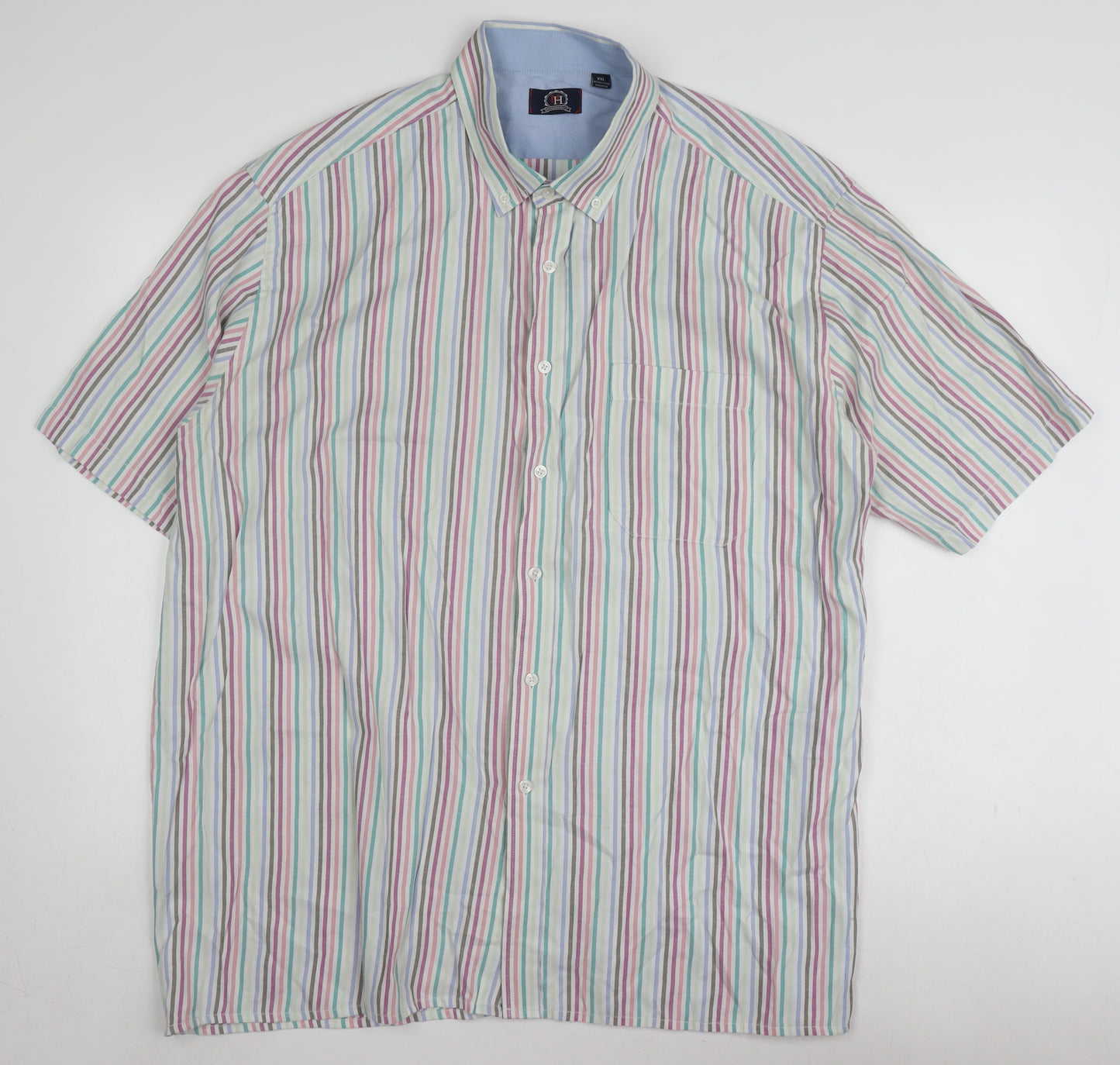 Hutson Harbour Men's Multicoloured Striped Shirt 2XL