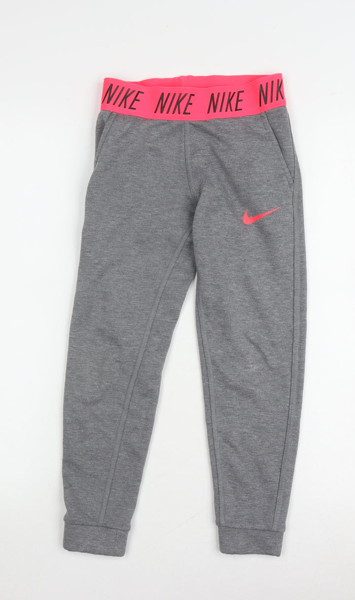 Nike Girls Grey Jogger Trousers XS for Running