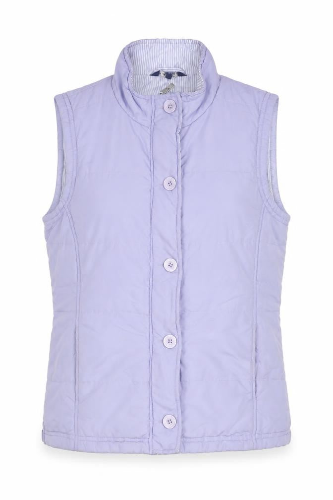 Front view of Tulchan Women's Purple Waistcoat, size S, Button-Down