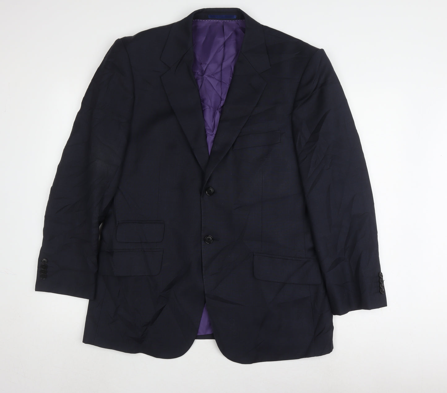 Howick Men's Blue Wool Blazer, 40S, Single-Breasted