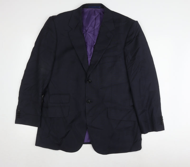 Howick Men's Blue Wool Blazer, 40S, Single-Breasted