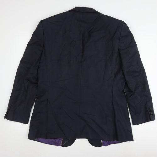 Howick Men's Blue Wool Blazer, 40S, Single-Breasted