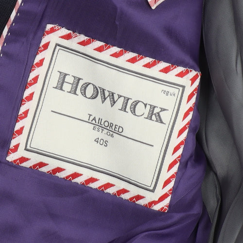 Howick Men's Blue Wool Blazer, 40S, Single-Breasted