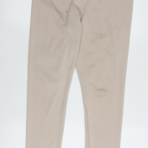 Missguided Womens Beige Leggings UK 14 Skinny Fit