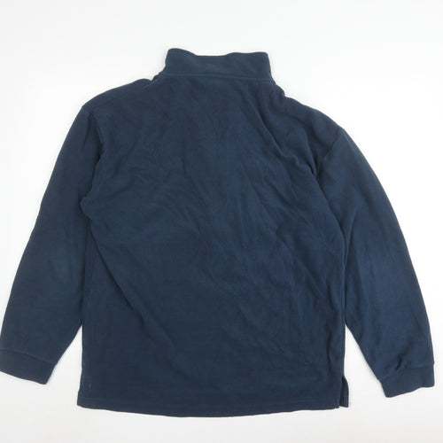 Tiso Men's Blue 1/4 Zip Fleece Sweatshirt L