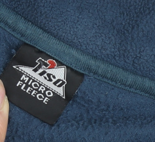 Tiso Men's Blue 1/4 Zip Fleece Sweatshirt L