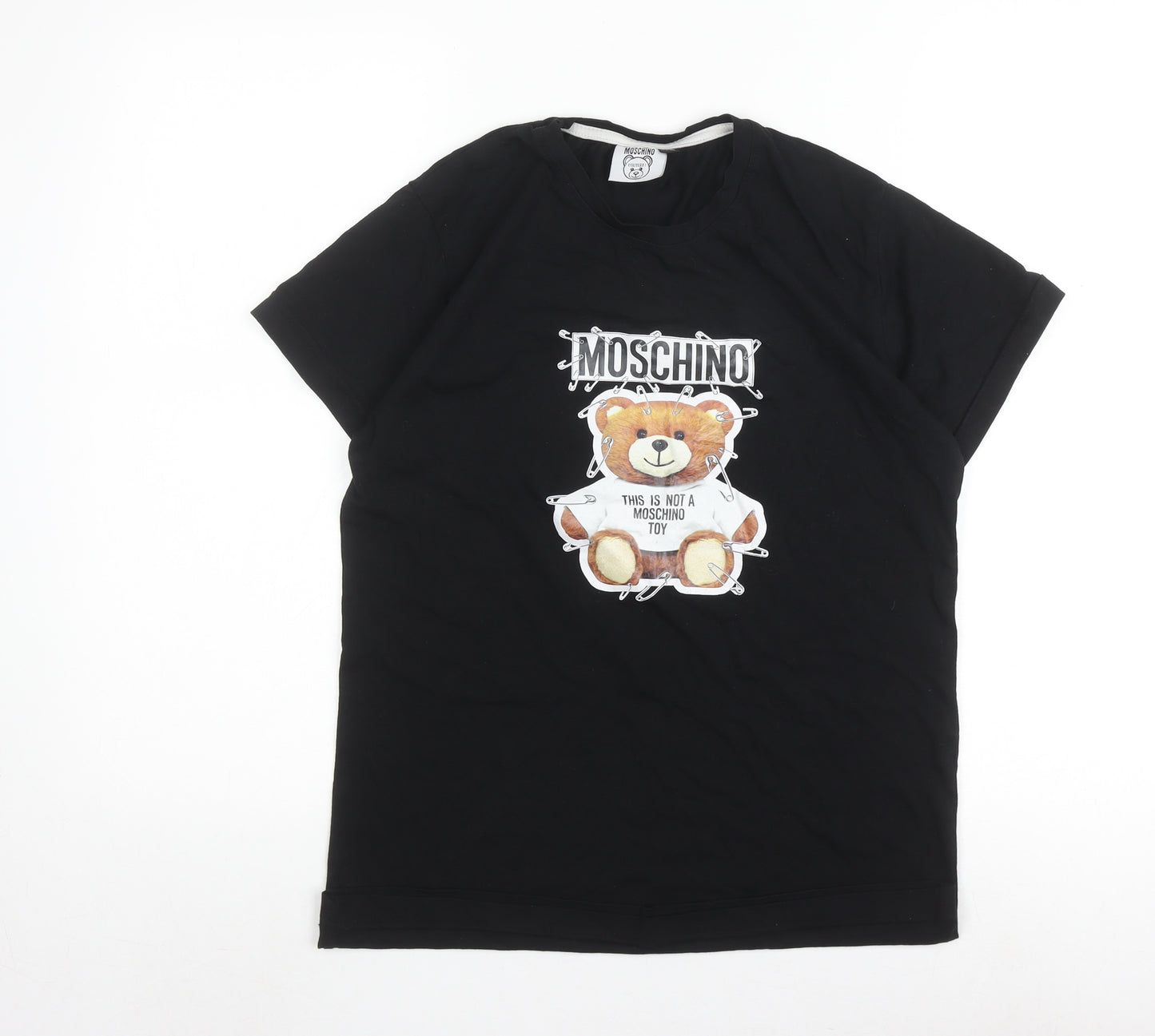 Moschino Boys Black T-Shirt 14 Years Logo Accents