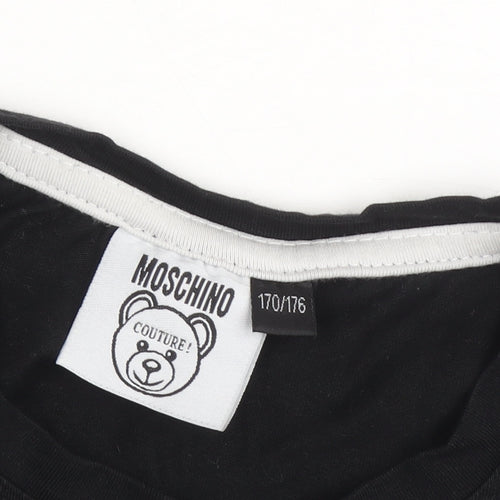 Moschino Boys Black T-Shirt 14 Years Logo Accents