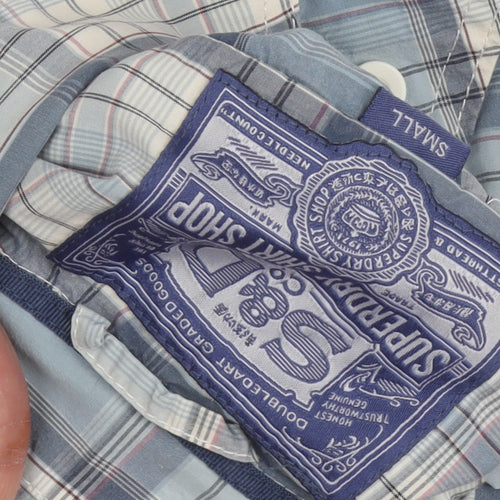 Superdry Men's Blue Plaid Button-Up Shirt S