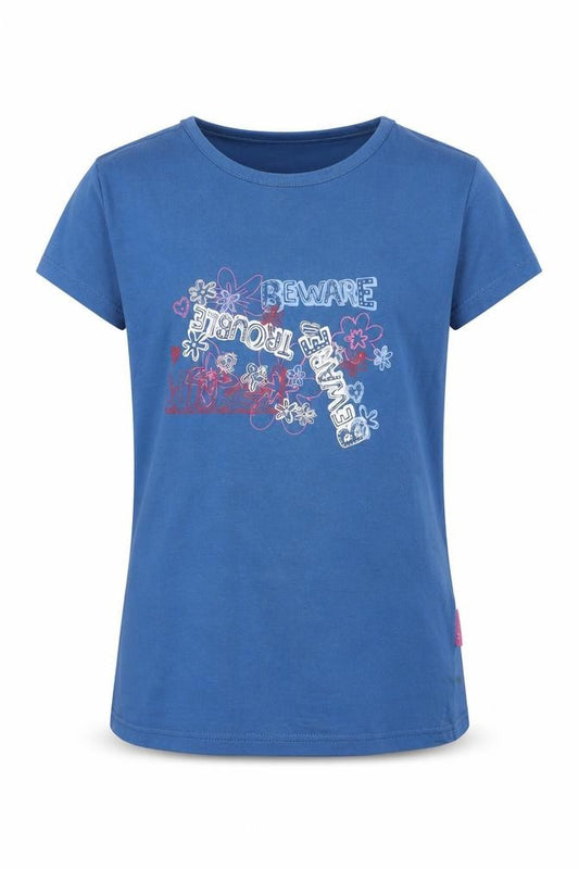 Front view of Trespass girls’ blue graphic t-shirt -, size 9-10, years