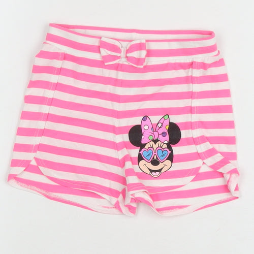 Disney Girls Pink Striped Minnie Mouse Shorts 2-3 Years