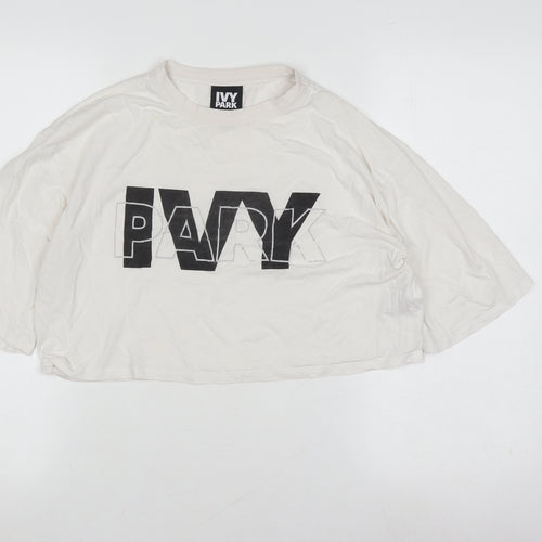 Ivy Park Women's White Cropped T-Shirt - S