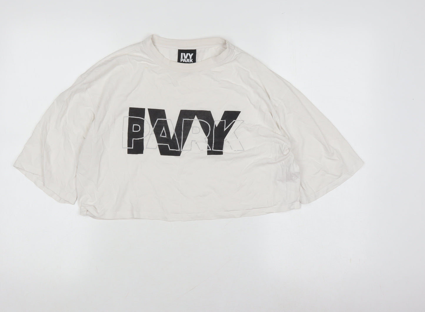 Ivy Park Women's White Cropped T-Shirt - S