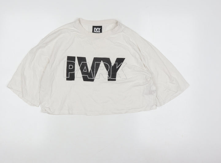 Ivy Park Women's White Cropped T-Shirt - S