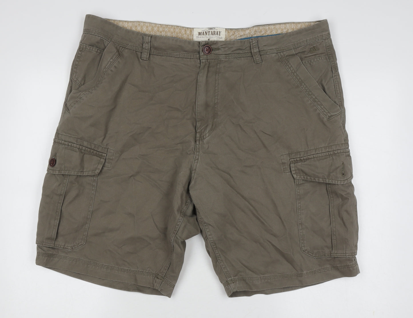 Mantaray Men's Brown Cargo Shorts Size 42 Relaxed Fit