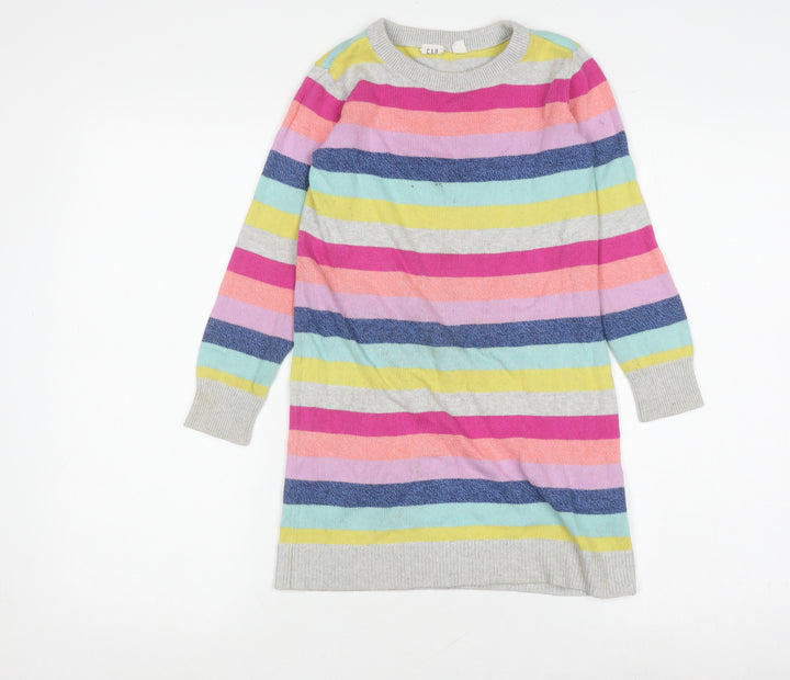 Gap Girls Multicoloured Striped Knit Dress 6-7 Years