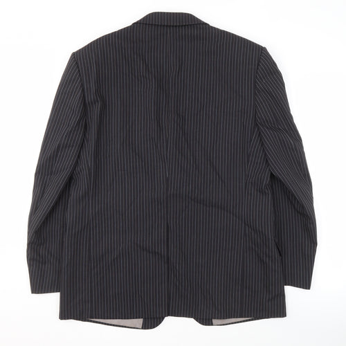 Marks & Spencer Men's Grey Wool Blazer, Size 42S Striped
