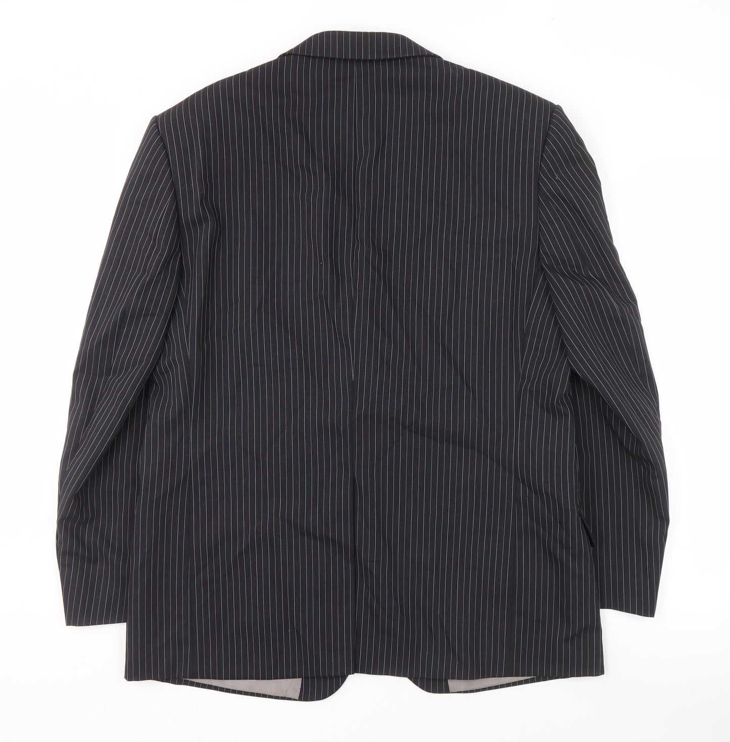Marks & Spencer Men's Grey Wool Blazer, Size 42S Striped