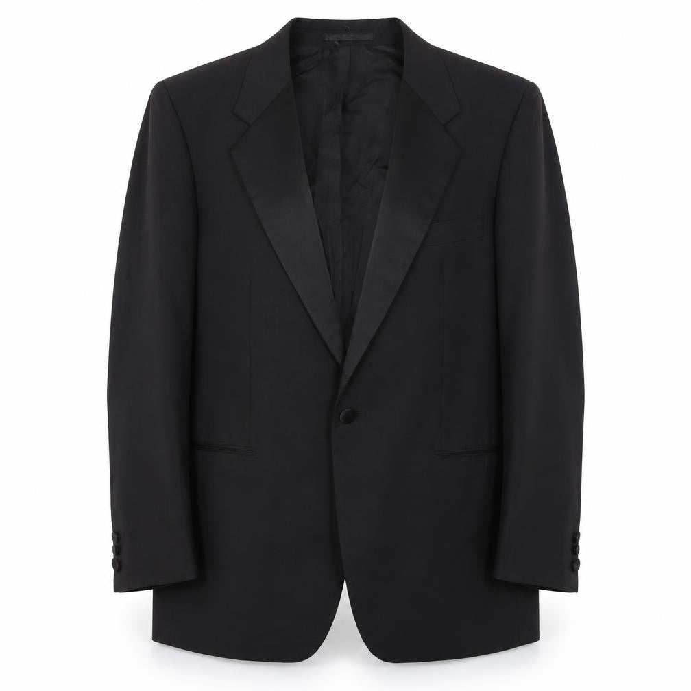Front view of St Michael Men's Black Tuxedo Blazer - 40R, Formal, Stylish