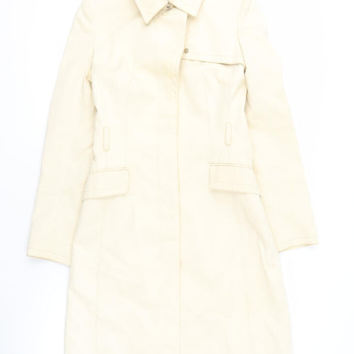 Karen Millen Women's Ivory Trench Coat - Size 8