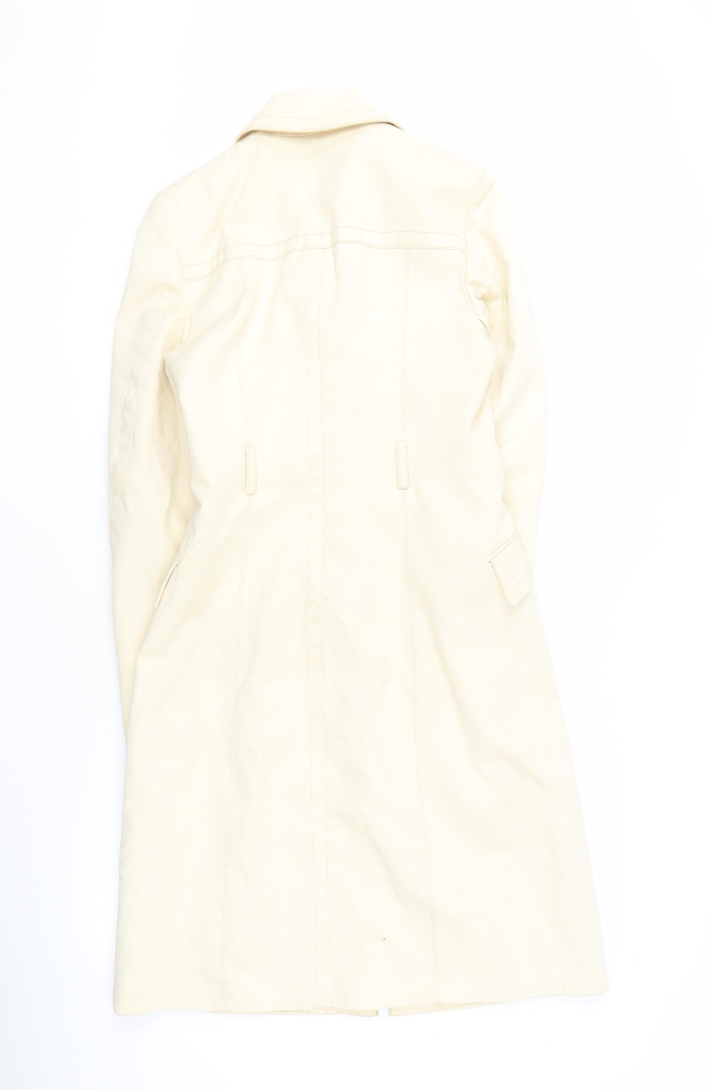Karen Millen Women's Ivory Trench Coat - Size 8
