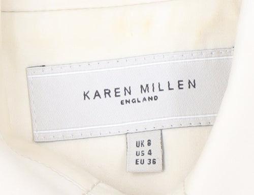 Karen Millen Women's Ivory Trench Coat - Size 8