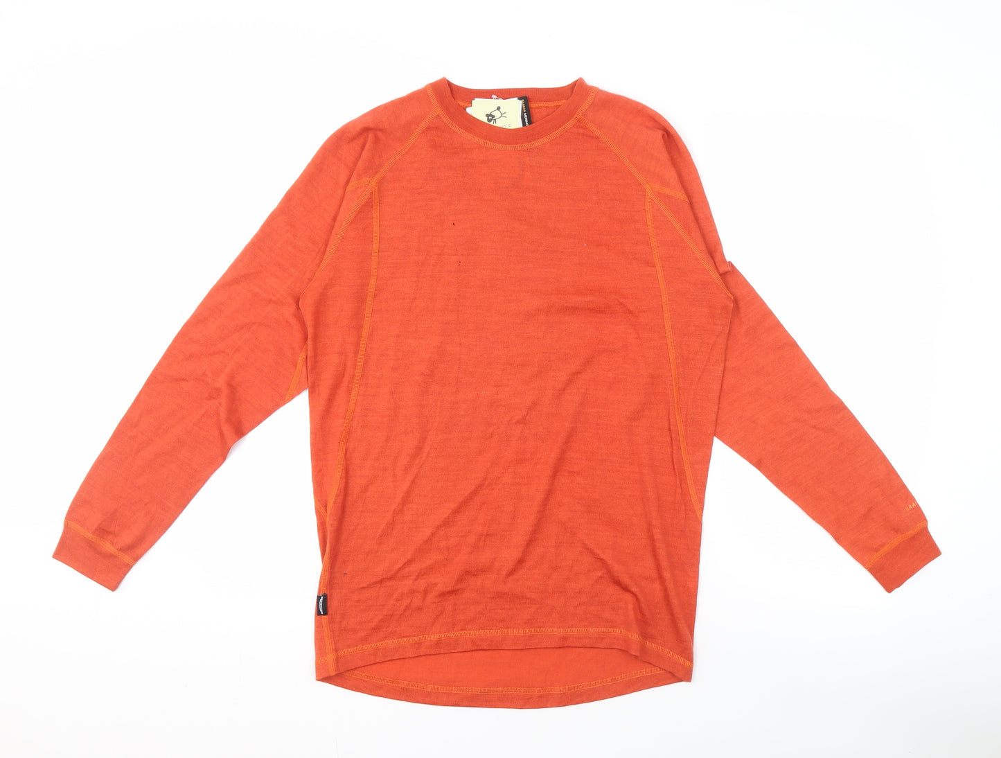 Endura Men's Orange Merino Wool Pullover, Size M