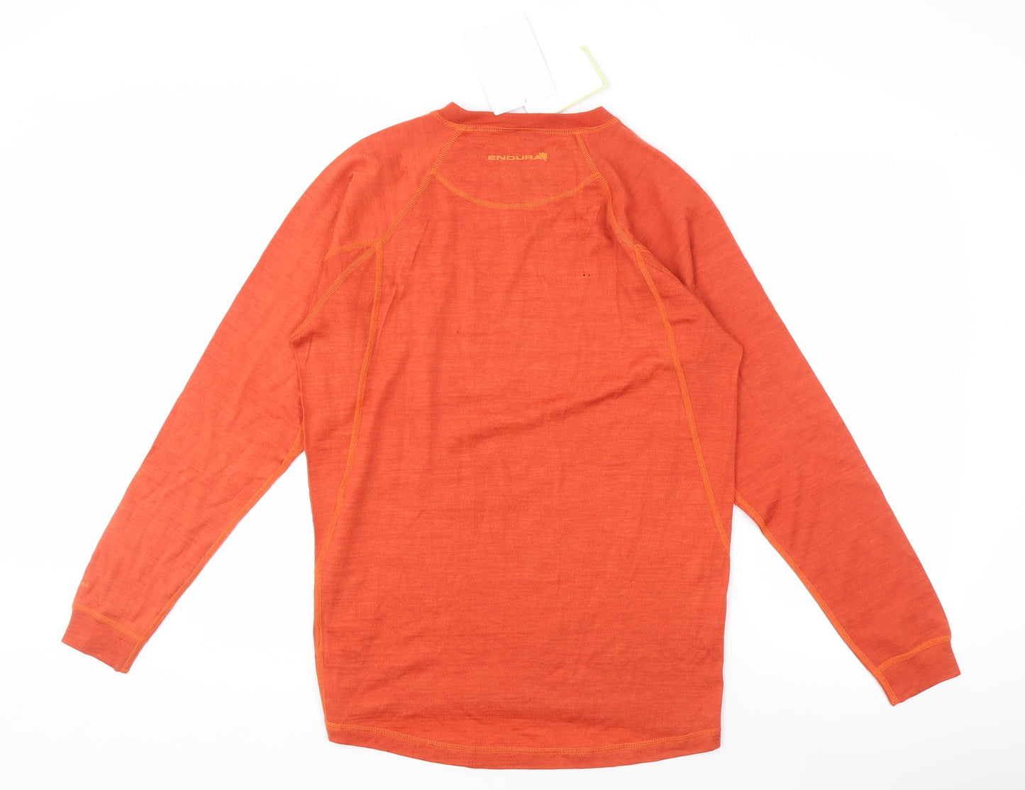 Endura Men's Orange Merino Wool Pullover, Size M