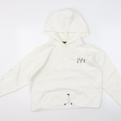 Jack Wills Women's Ivory Hoodie Size 12, Logo Detail