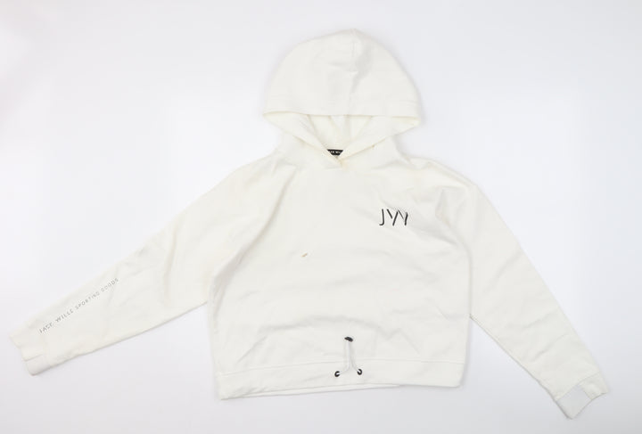 Jack Wills Women's Ivory Hoodie Size 12, Logo Detail