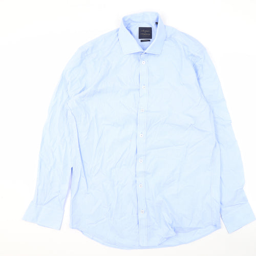 Mortimer & Armstrong Men's 17 Blue Slim Fit Long Sleeve Shirt