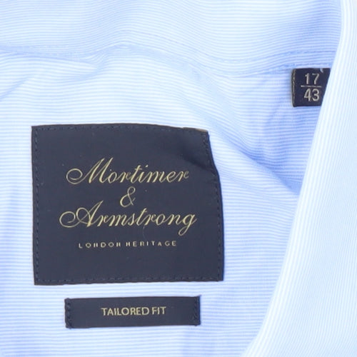 Mortimer & Armstrong Men's 17 Blue Slim Fit Long Sleeve Shirt