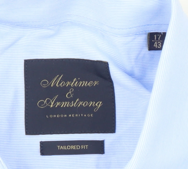 Mortimer & Armstrong Men's 17 Blue Slim Fit Long Sleeve Shirt