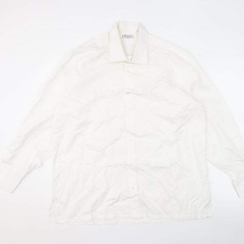 Charvet Men's White Cotton Button-Up Shirt, L