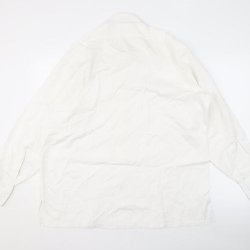 Charvet Men's White Cotton Button-Up Shirt, L