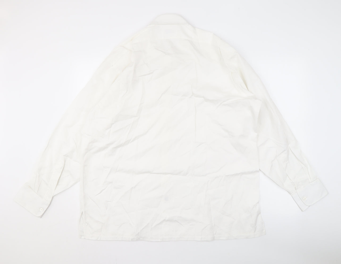 Charvet Men's White Cotton Button-Up Shirt, L