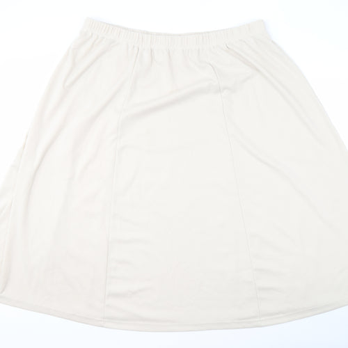 Being Casual Beige A-Line Skirt, Polyester, Size 28/30