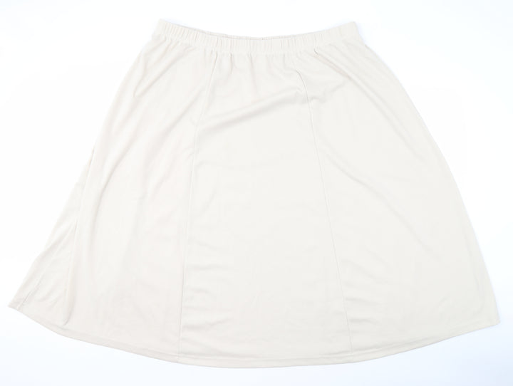 Being Casual Beige A-Line Skirt, Polyester, Size 28/30