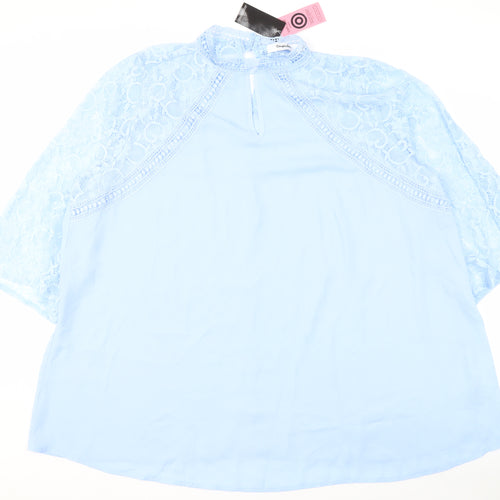 Simply Be Women's Blue Lace 3/4 Sleeve Top Size 26