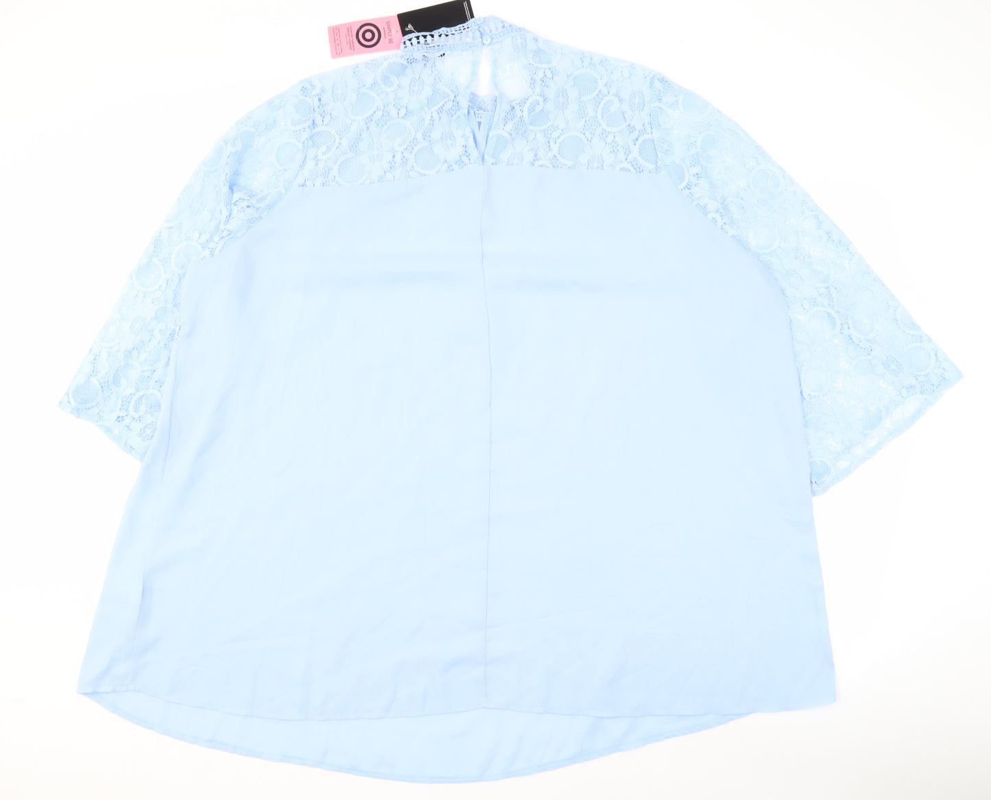 Simply Be Women's Blue Lace 3/4 Sleeve Top Size 26