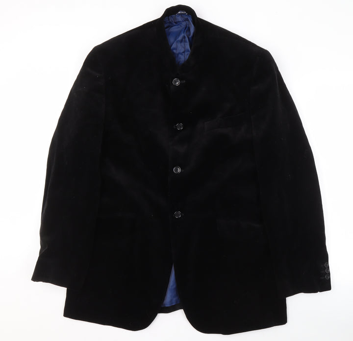 River Island Men's Black Blazer 42 Regular Cotton