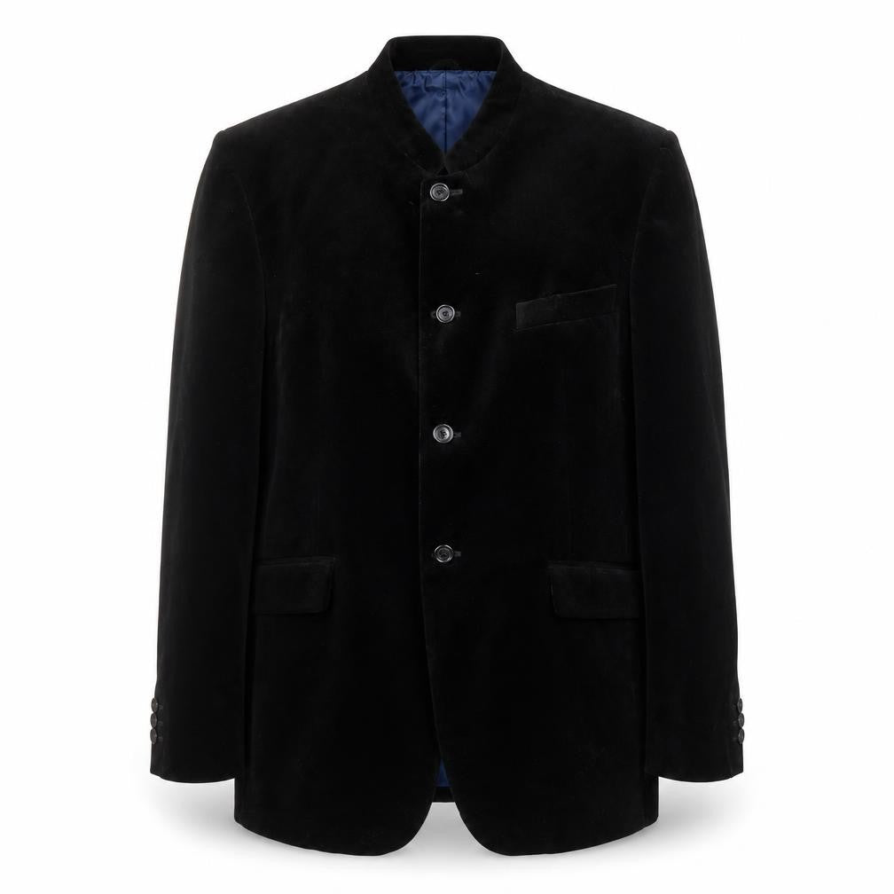Front view of River Island Men's Black Blazer 42 Regular Cotton