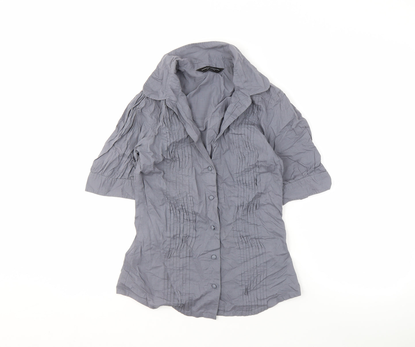 Dorothy Perkins Women's Grey Button-Up Shirt Size 8