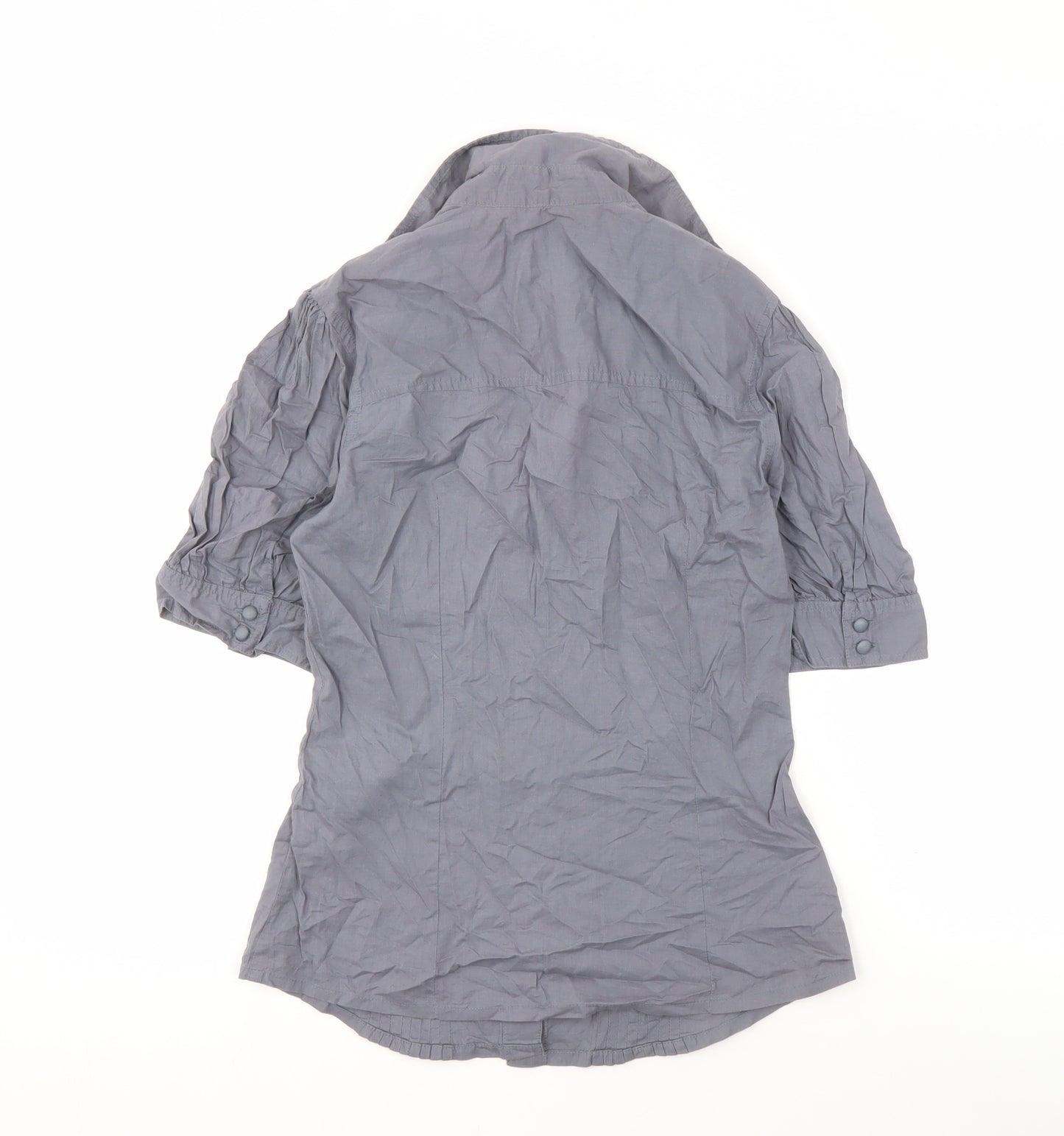 Dorothy Perkins Women's Grey Button-Up Shirt Size 8