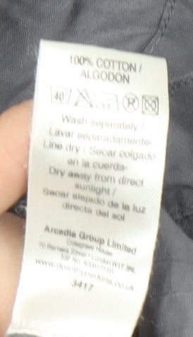 Dorothy Perkins Women's Grey Button-Up Shirt Size 8