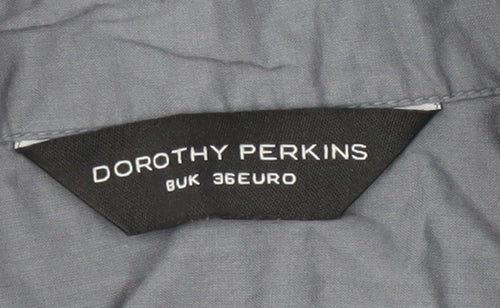 Dorothy Perkins Women's Grey Button-Up Shirt Size 8