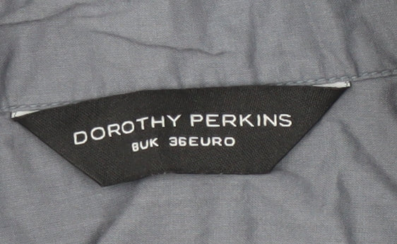 Dorothy Perkins Women's Grey Button-Up Shirt Size 8