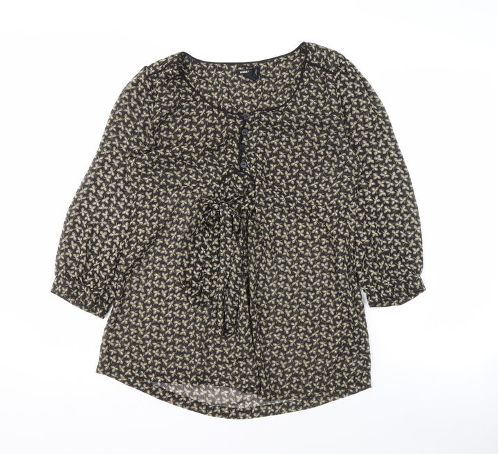 H&M Women's Black Floral Maternity Blouse Small