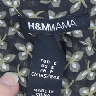 H&M Women's Black Floral Maternity Blouse Small